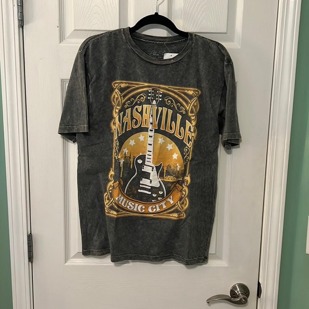 LOTUS FASHION LA Acid Wash Oversized Tee